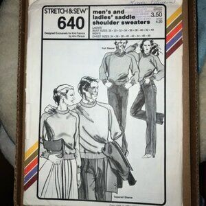 Stretch & Sew Pattern for Men and Women 640 Saddle Shoulder pull over sweaters
